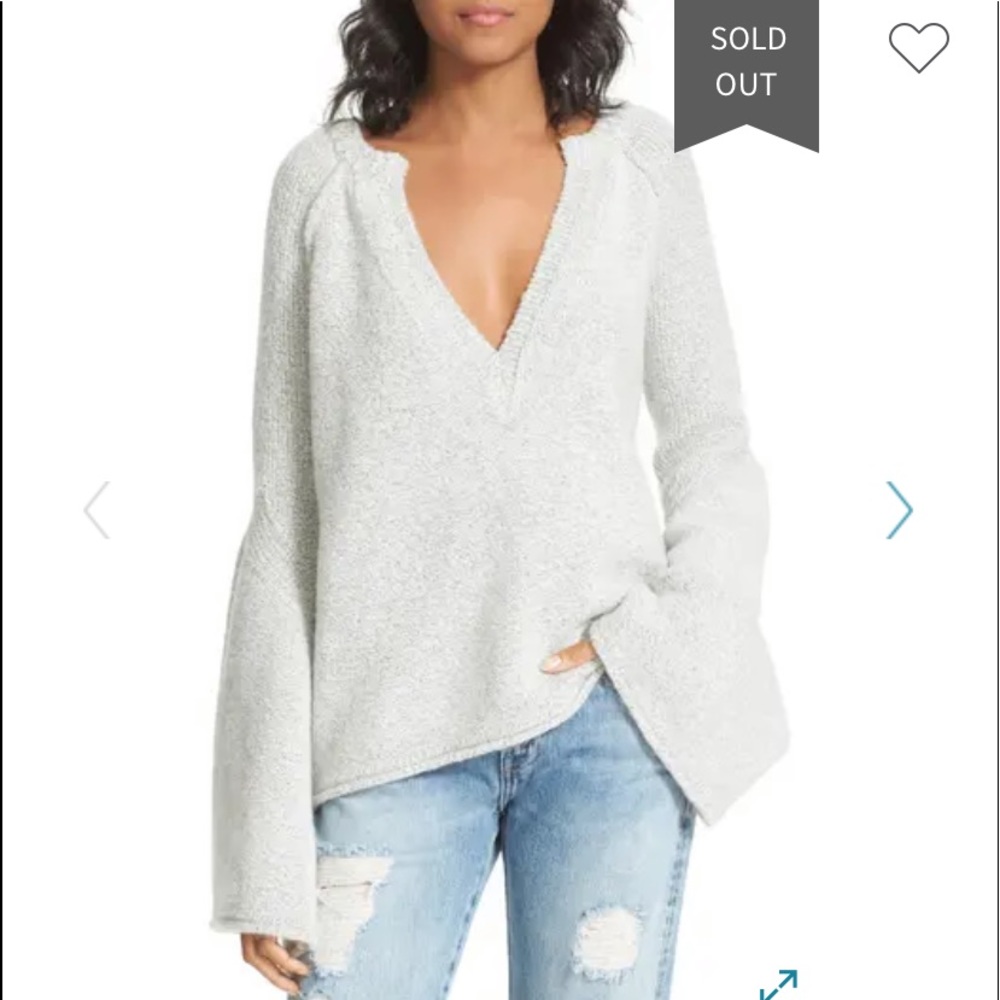 FREE PEOPLE, lovely lines bell sleeve sweater